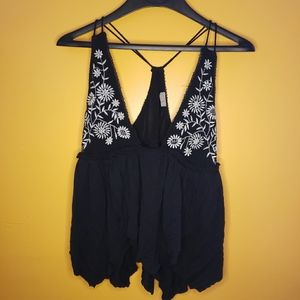 Ecote black embroidered blouse